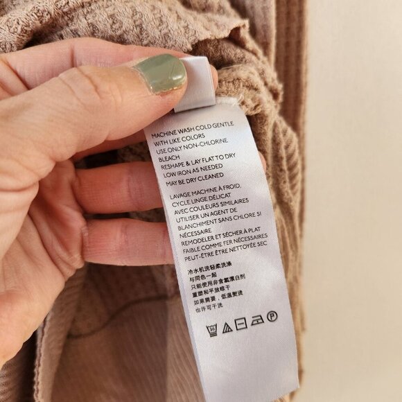 We The Free People North Shore Pink Thermal Tunic Top Waffle Knit Women's S - Picture 8 of 10